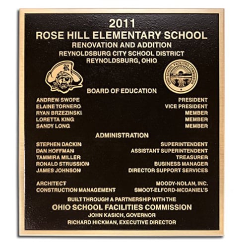 Sample plaque